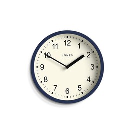 Jones Clocks® The Spin - Small Clock - Round Wall Clock - Kitchen Clock - Living Room Clock - Office Clock - Decorative Home Accessories - Modern Wall Clock - 20cm Wall clock (Blue)