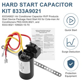 Fetechmate 8333A9021 Air Conditioner Hard Start Kit Hard Start Capacitor kit 8333a9021 PKG 8335-9021-9333-9021 105620-10-70 Replacement AC Hard Start Kit-2 Pack