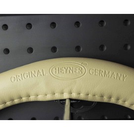 Heyner Steering Wheel Cover For Cars Beige Light Colour 37-39cm Soft Leather Sleek Look 603500