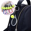 YQWIN 12Pcs Tennis Keychains Tennis Racket Keychains Key Ring Alloy