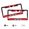 2PCS Anime License Plate Frame Red Lightning Black Cool License