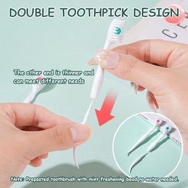 JOUGE Mini Brushes-Disposable Toothbrushes with Toothpaste Portable for Work or Travel 20pcs (Green Tea, 20)