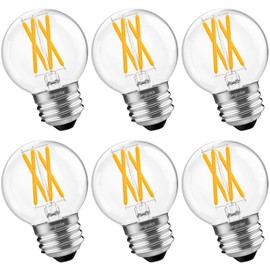 BLINGCOLOR 6 Pack Dimmable G16.5 LED Light Bulbs 60 Watt, E26 LED Bulbs 60 Watt Soft White 3000K, 6W E26 Globe LED Edison Small Light Bulb for Sputnik Chandelier, Vanity Lights, CRI80+, AC120V, 600lm