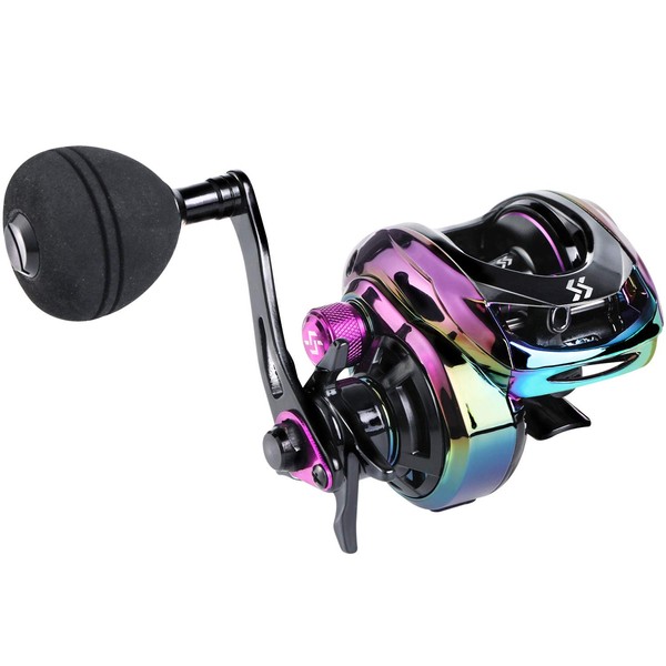 Sougayilang Baitcasting Reels - Colorful Fishing Reel, High Speed Baitcaster with 9+1 Ball Bearings, Gear Ratio 8.0:1, Magnetic Brake System Power Handle Casting Reels -Right Handed-Colorful