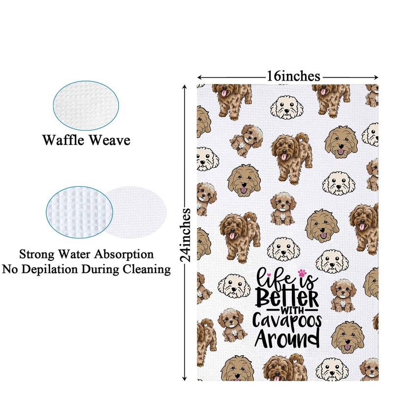 PXTIDY Cavapoo Kitchen Towel Cavapoo Gifts for Dog Lovers Life
