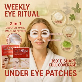 GONIM Under Eye Patches with Salmon DNA, Collagen Peptide, Caffeine & Retinol, Eye Patches for Puffy Eyes and Dark Circles with PDRN, Eye Masks for Dark Circles and Puffiness, Gifts for Women, 4pairs