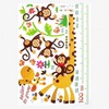 Growth Record Height Chart Wall Decal Giraffe and Monkey 3ea