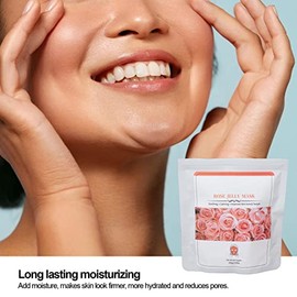Mascarilla Facial de Gelatina en Polvo Hidratante, Suavizante, Eliminación de Arrugas, Humectante Profundo, Limpieza Profunda de la Piel que Ilumina los Poros(Polvo de máscara de gelatina de rosa)
