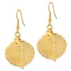 24K Gold Dipped Aspen Leaf Dangle Earrings