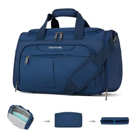 Hanke Foldable Underseat Carry On luggage Bag, Travel Tote Bag for Women & Men, Personal Item Travel Bag Softside Lightweight Luggage Bags for Travel Flight Crew Overnight Weekender.（Blue）