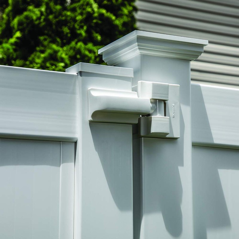 Barrette Outdoor Living Heavy-Duty Modern Wrap Hinge, White Stainless Steel