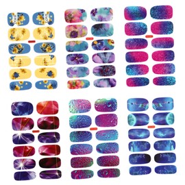 Healeved Pcs Nail Art Full Wrap Stickers Nail Sticker Set Easy Apply Fashion Decor Full Cover Decals