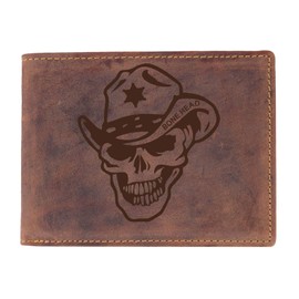 Greenburry Vintage Bone Head BH03 Biker Wallet Brown, brown, L