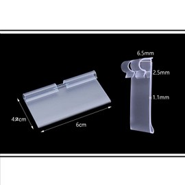 100 Pcs Clear Plastic Label Holders Sign Display Holder Price Tag Label Clip for Retail Price Ticket Tagging