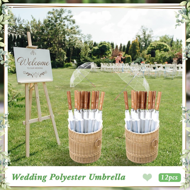 Cosblank 12 Pcs Wedding Umbrellas Bulk, 41 Inch Wedding Stick