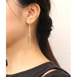 Jewelry Shop M p0288-E Freshwater Pearl Metal Ladies' Screw, Helix, Screw Type, Simple Accessory, Hypoallergenic, Nickel-free, Made in Japan, Brass Silver Brass Yellow Gold