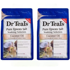 Dr Teals Coconut Oil Pure Epsom Salt Soaking Solution 3 lbs (Pack of 2)
