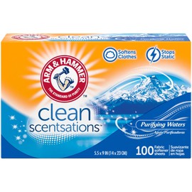 Undisclosed ARM & HAMMER Fabric Softener Sheets, 100 sheets, Purifying Waters