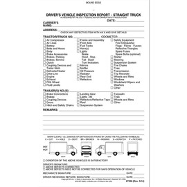 Straight Truck Detailed Driver's Vehicle Inspection Report 10-pk. - Book Format with 31 Sets, 2-Ply Carbonless, 5.5" x 9.25", Meet FMCSR Requirements, J. J. Keller & Associates, Inc.