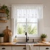 VOGOL White Rod Pocket Sheer Valance, Solid Window Treatment Kitchen