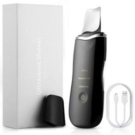 Skin Scrubber Facial, Limpiador Ultrasnico Alta Frecuencia Facial de Cuidado de Piel,Limpiador Espatula para Puntos Negros y Verrugas,Acn y Poros,USB 