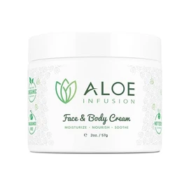 Aloe Infusion Body and Face Moisturizer - All Natural Eczema Cream for Itchy Dry Skin, Sensitive Skin, Acne and Psoriasis - Organic Aloe Vera, Shea Bu