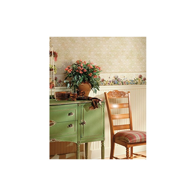 Chesapeake PUR44521B Ellyne Sand Postal Springtime Portrait Wallpaper Border