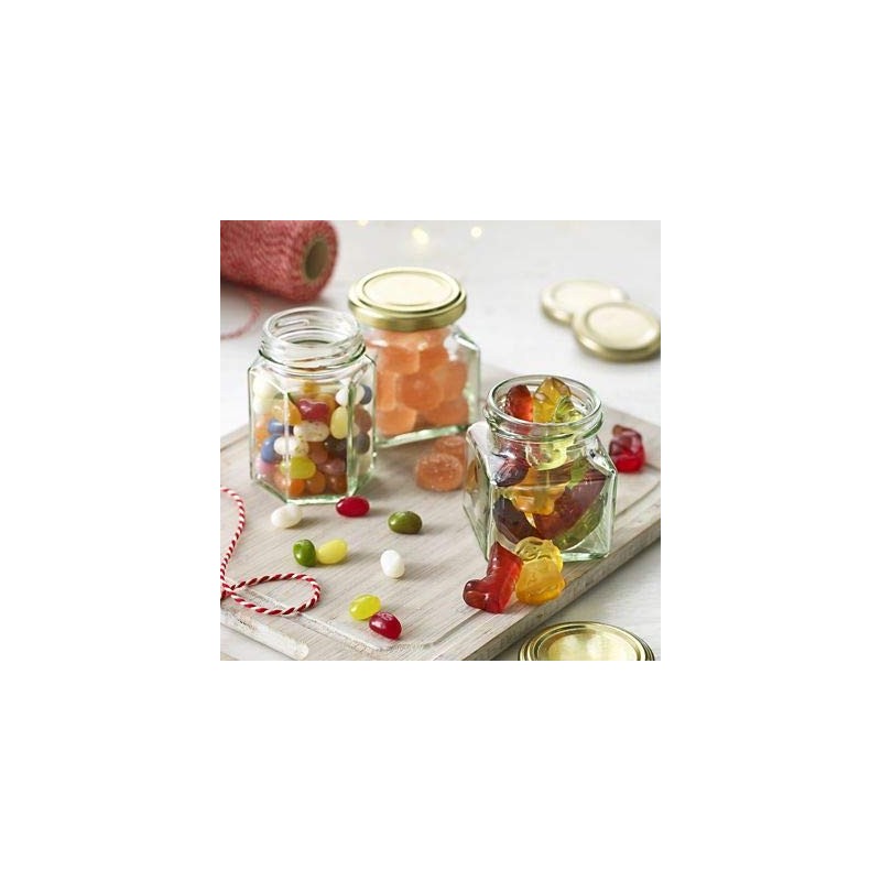 lakeland Small Square Presentation Gifting Jars & Lids 130ml x
