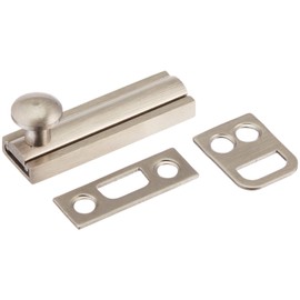 idh by St. Simons 11042-015 Professional Grade Quality Genuine Solid Brass Surface Bolt with 7/16-Inch Throw, 2-Inch, Satin Nickel