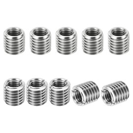 PATIKIL Thread Adapters Sleeve Reducing Nut, 10 Pc M12*1.75 Male to M8*1.25 Female Repairing Insert Nut Screw Reducer Conversion Stainless Steel Fastener 12mm
