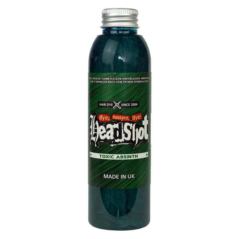 Green Hair Colour Headshot Toxic Absinthe Semi-Permanent Hair Dye 150ml