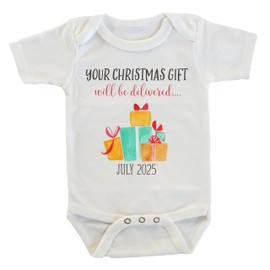 Witty and Bitty Your Christmas Gift Will Be Delivered Baby Pregnancy Reveal Onesie Expecting Announcement Parents Grandparents Family (July 2025)