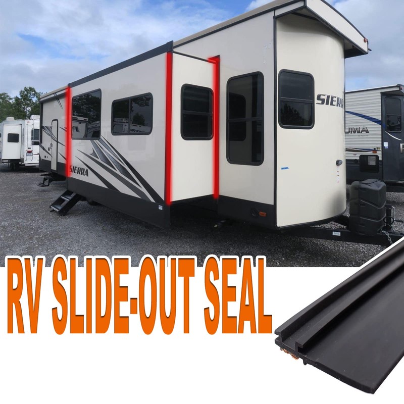 RV Slide Out Seal Wiper Black Rubber 1/2 x 2.75