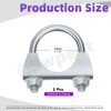 Swpeet 2Pcs Galvanized 1-1/2" - 38mm Exhaust U Clamp Kit,