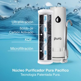 PURA SOMOS PURA | REPUESTO Pacífico para purificador sobre y bajo tarja elimina cloro, impurezas, sedimentos, mal sabor y mal olor. RINDE 3 AÑOS DE FILTRADO.