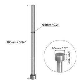 QUARKZMAN Straight Ejector Pins, 5 mm (0.2 Inch) Diameter. 65Mn Steel Round Tip Stamp, 100 mm (3.94 Inches) Long for Mechanical Maintenance, Pack of 20