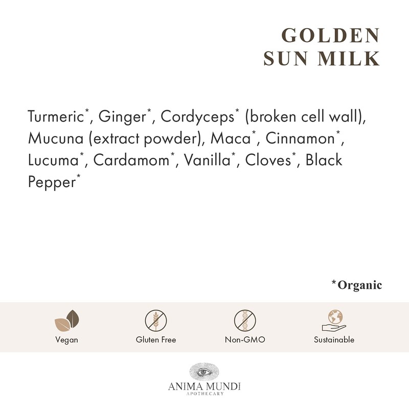 Anima Mundi Apothecary Golden Sun Milk - Relaxing Plant-Based Powder