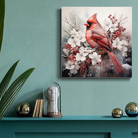 Eiazuiks Christmas Paint by Number for Adults. Paint by Numbers for Adults Beginner Drawing Paintwork with 3 Paintbrushes Paint Canvas Oil Painting 16” x 16”