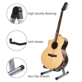 WOTLLA® Guitar Stand, Guitar Stands Floor with Sponges A Frame Folding Guitar Stand for Guitars Bass Cello Mandolin Banjo, Gifts for Guitar Players