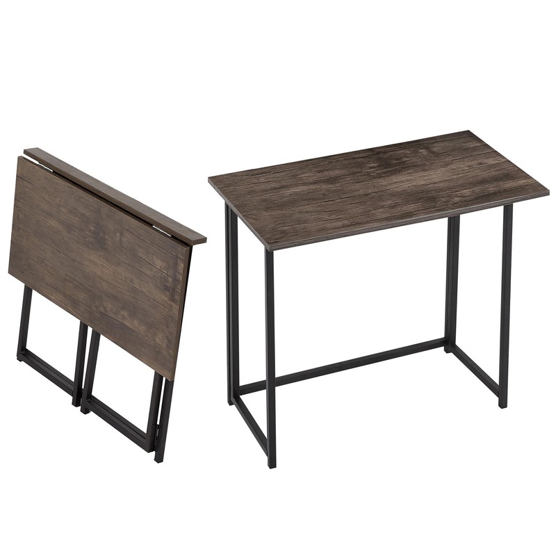 VECELO Folding Desk 31.5 Inch Writing Desk Home Office Sturdy