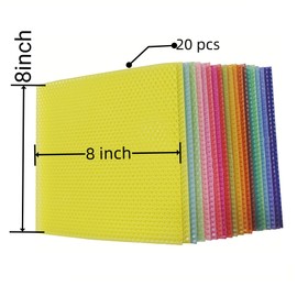 XIANGZHU DIY Candles Sheet, Make Your Own Beeswax Candle Kit - 20 pcs in 20 Colors 8 * 8inch with Cotton Wicks, Make Ideal Candles for Kids and Adults