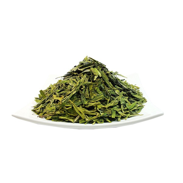 Organic Dragon Well , a classic Chinese Green tea distinguished by its color , shape and taste- 1 lb Bag.