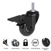 Hirate Threaded Stem Casters 5/16" with Brake, Set of 4