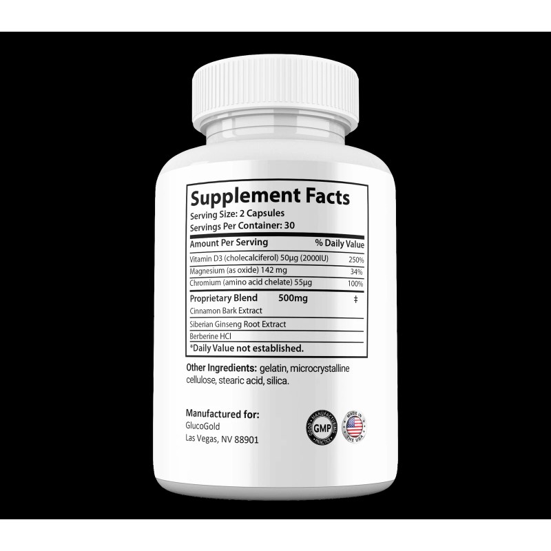 Gluco Gold Advanced Capsules, Max Strength GlucoGold Supplement (2 Pack)