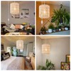 Plug in Pendant Light, Rattan Hanging Lights with Plug in
