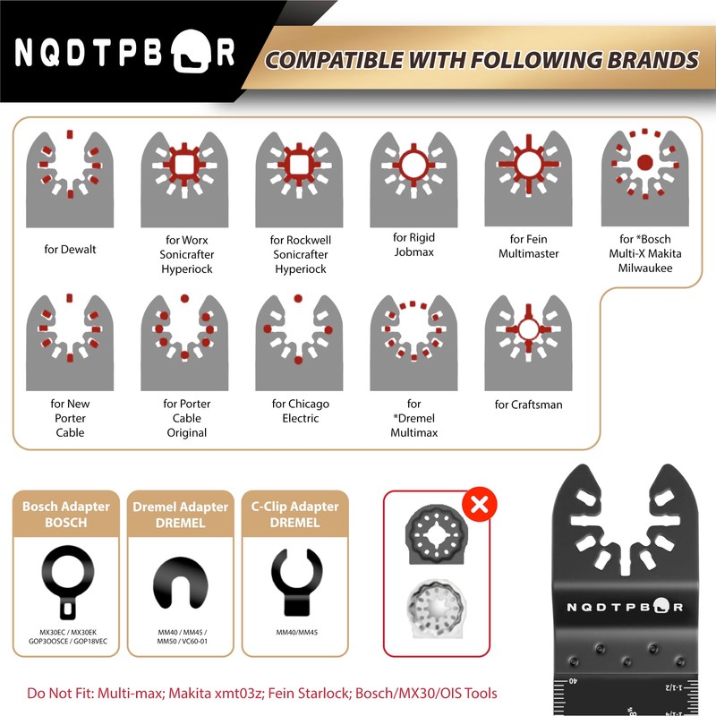 54 PCS Oscillating Saw Blades Professional Universal Wood Multitool Blades