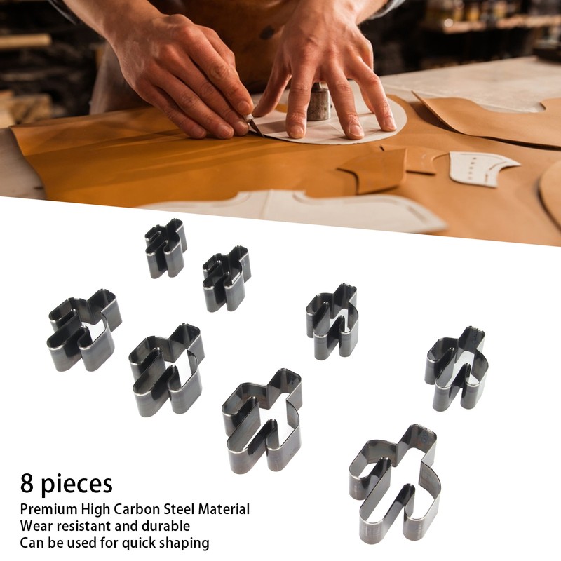 8pcs Leather Shape Punch Cutter Mold High Carbon Steel Hollow