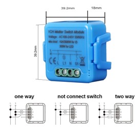 Yueyang Matter-intelligentes Lichtschalter-Modul, Mini-Relaisschalter WiFi 1 Gang 16A Intelligente Hausautomation funktioniert mit Homekit Alexa Google Home (1)