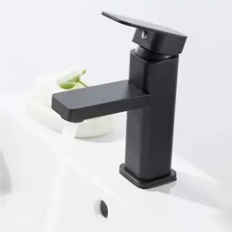 Kitchen Sink Faucet Cold Hot Water Plastic Quadrate Black for
