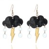 Funny Cute Handmade Sparkly Large Resin Cloud Lightning Weather Dangle